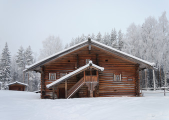 Old peasant wooden house in North of Russia
