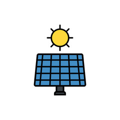 Solar panel flat vector icon sign symbol
