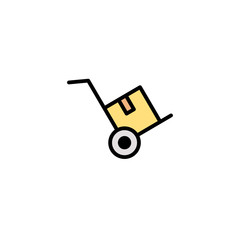 Trolley flat vector icon sign symbol