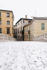 Fototapeta na wymiar old town in winter