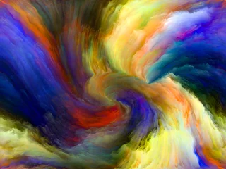 Photo sur Plexiglas Mélange de couleurs Traitement du mouvement des couleurs