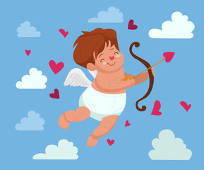 Cartoon cupid. Vector illustration