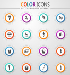 Art tools icons set