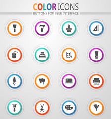 Art tools icons set