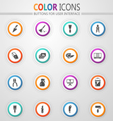 Art tools icons set