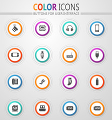 Devices icons set