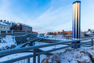 Fototapeta premium View from the bridge to the roads