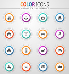 Furniture vector icons set