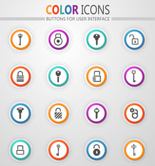 Lock and Key icons set