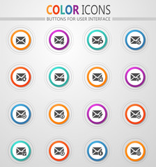 Mail and envelope icons set
