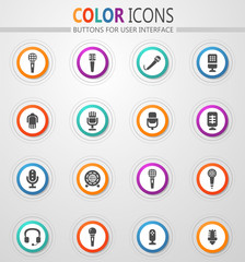 Microphone icons set
