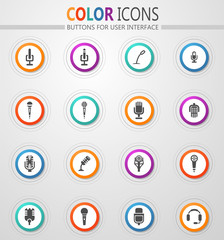 Microphone icons set
