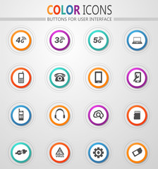 Mobile connection icons set