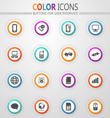 Mobile connection icons set