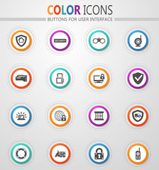 Security and protection icons set