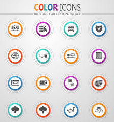 Internet, server, network icons set