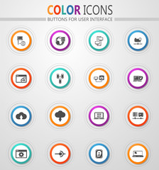 Internet, server, network icons set