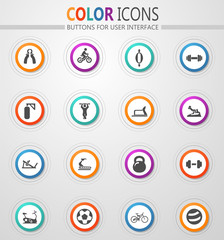 Sport equipment icons set