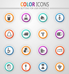 Vineyard and Wine icons set