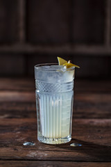 Image of colorfull coctails in the bar, menu for restaurant, mixology concept