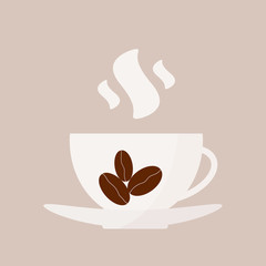 Coffee cup flat icon.