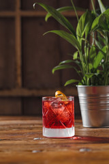 Image of colorfull coctails in the bar, mixology concept