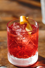 Image of colorfull coctails in the bar, mixology concept