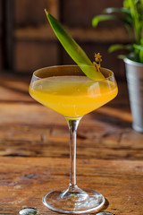 Image of colorfull coctails in the bar, mixology concept