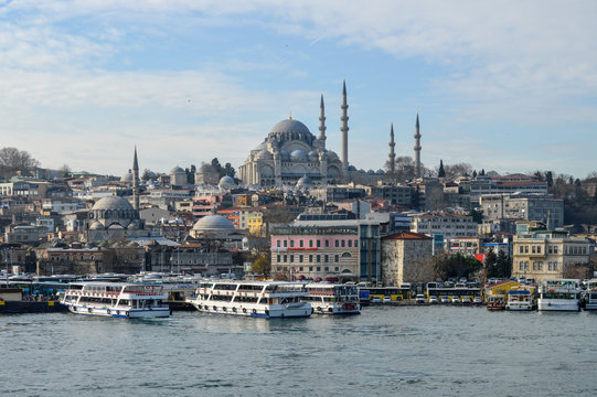 View of Blue Mosque from Galata bridge, Istanbul