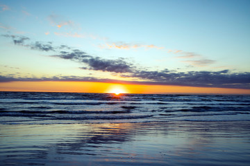 Fototapeta na wymiar Sunrise from Padre Island National Seashore