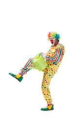 Fototapeta na wymiar Funny clown isolated on white background
