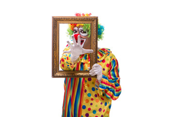 Funny clown isolated on white background