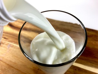 Pouring milk into a glass 