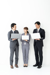 portrait of asian businessgroup on white background