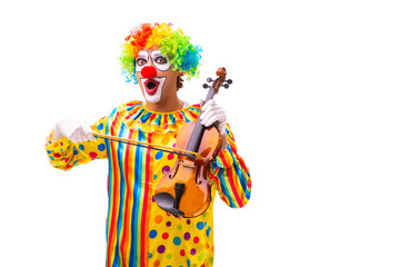 Male clown isolated on white 