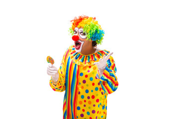Male clown isolated on white 