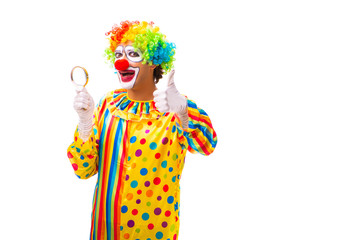 Male clown isolated on white 