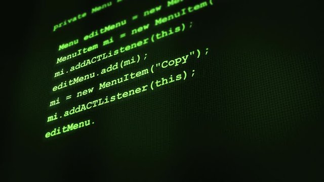 Green Software code typing out on screen V1
