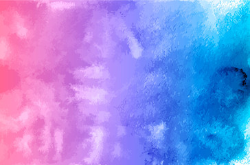 Watercolor texture vector background. Purple blue gradient aquarelle painting. Colorful watercolor stains. Scrapbooking paper.