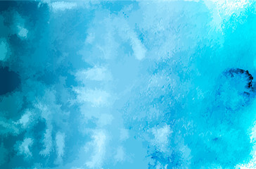 Watercolor texture vector background. Blue gradient aquarelle painting. Colorful watercolor stains. Scrapbooking paper.