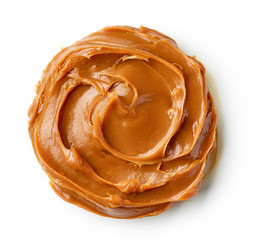 melted caramel on a white background