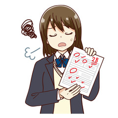 女子　学生　テスト　赤点