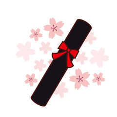 卒業証書　桜