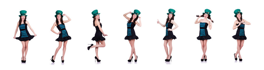 Young girl in saint patrick concept