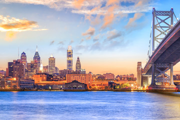 Plakat Philadelphia skyline at sunset