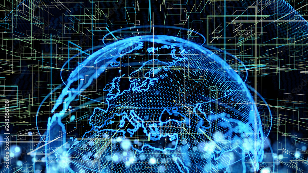 Poster global communication network concept.