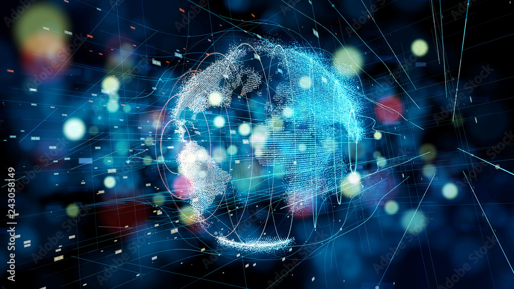Poster global communication network concept.