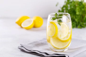 Deurstickers Lemon infused water © Lana_M