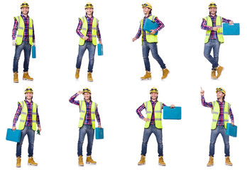 Fototapeta premium Industrial worker isolated on white 