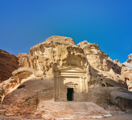 Ancient abandoned rock city of Petra in Jordan